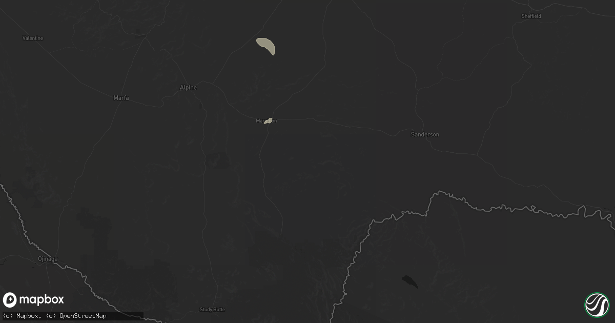 Hail map in Marathon, TX on August 14, 2026