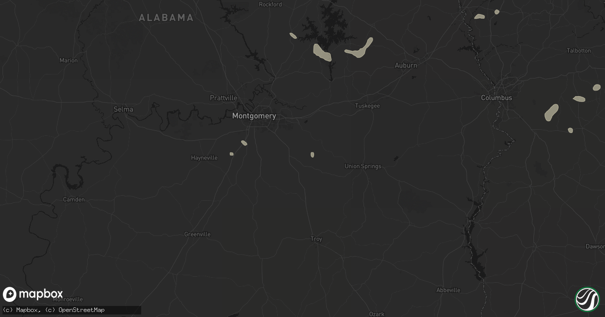 Hail map in Mathews, AL on August 14, 2026