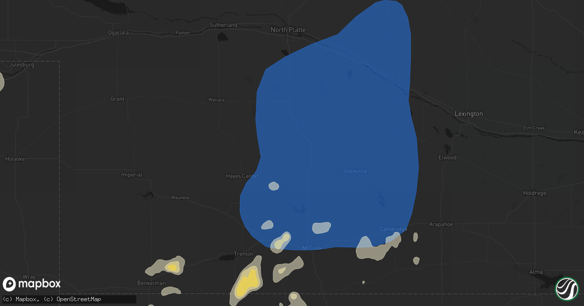 Hail map in Maywood, NE on August 14, 2026