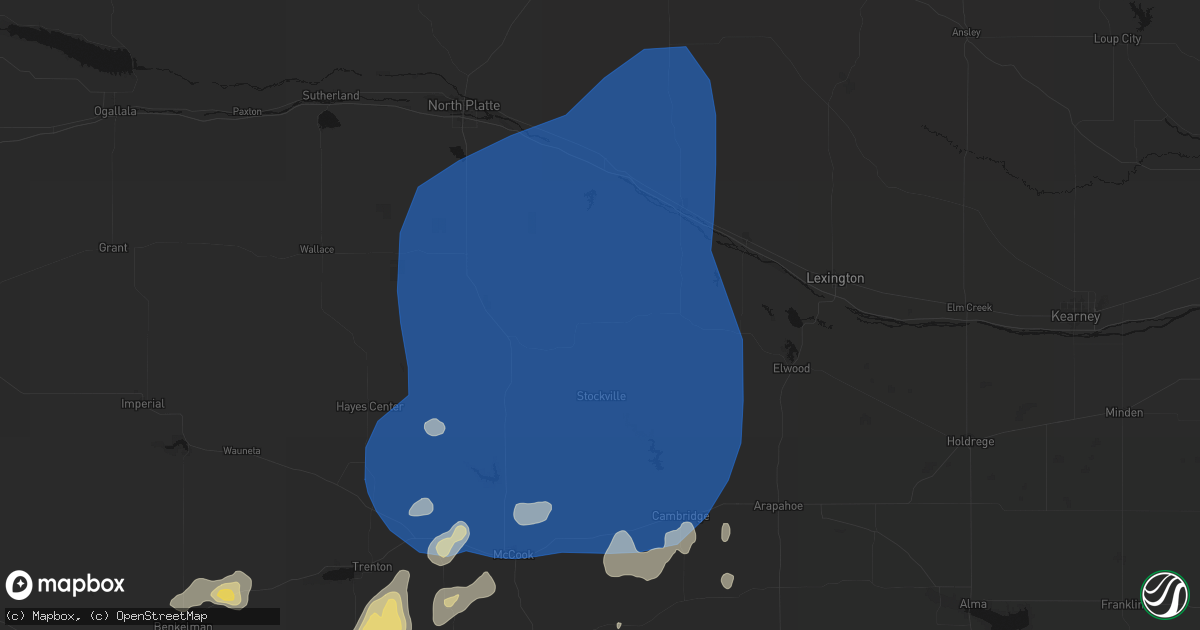 Hail map in Moorefield, NE on August 14, 2026