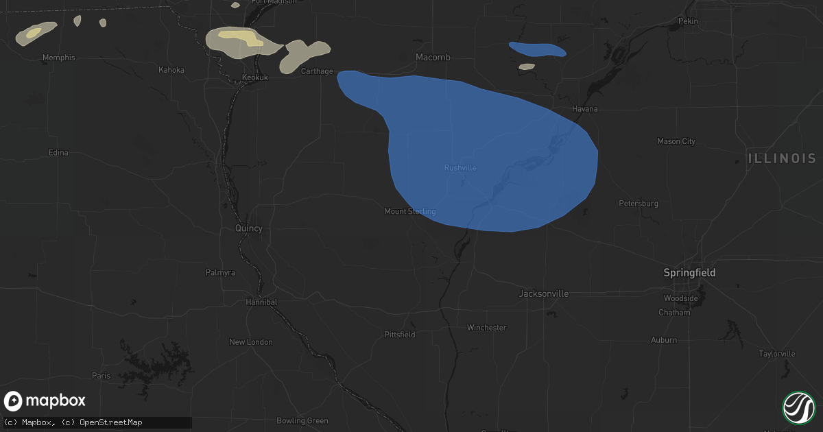 Hail map in Mount Sterling, IL on August 14, 2026