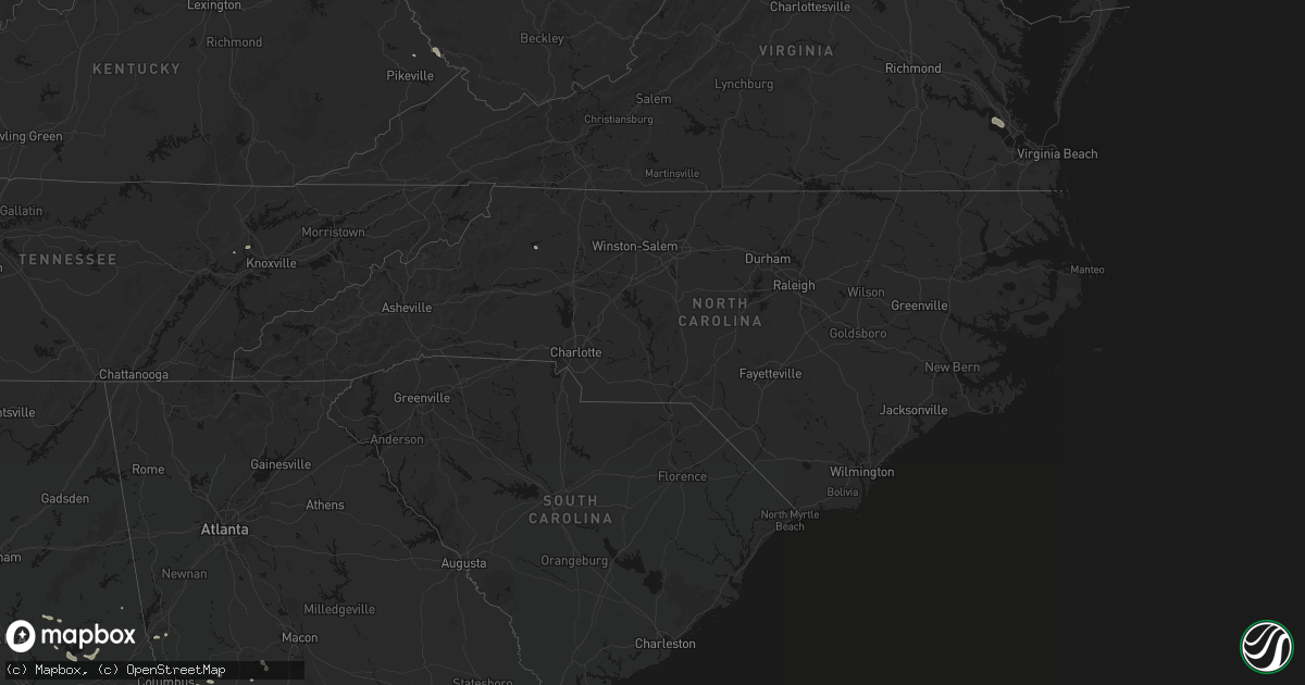 Hail map in North Carolina on August 14, 2026
