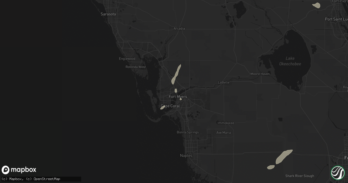Hail map in North Fort Myers, FL on August 14, 2026