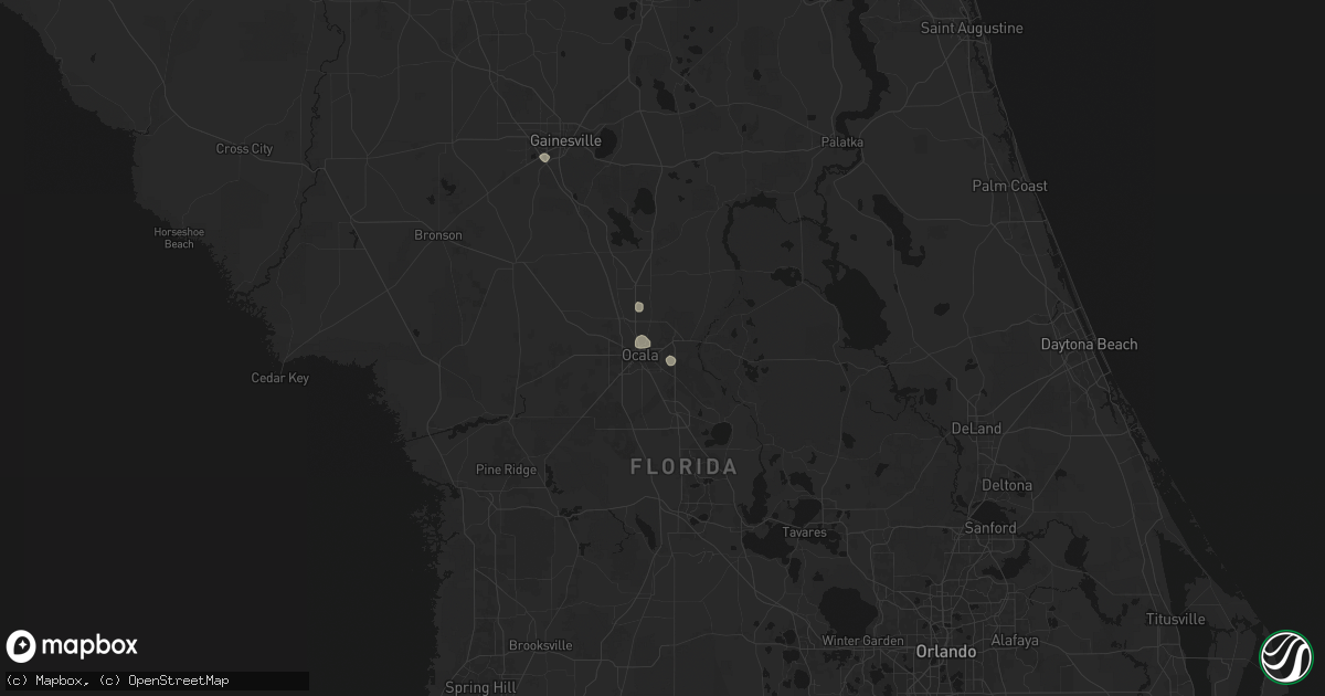 Hail map in Ocala, FL on August 14, 2026