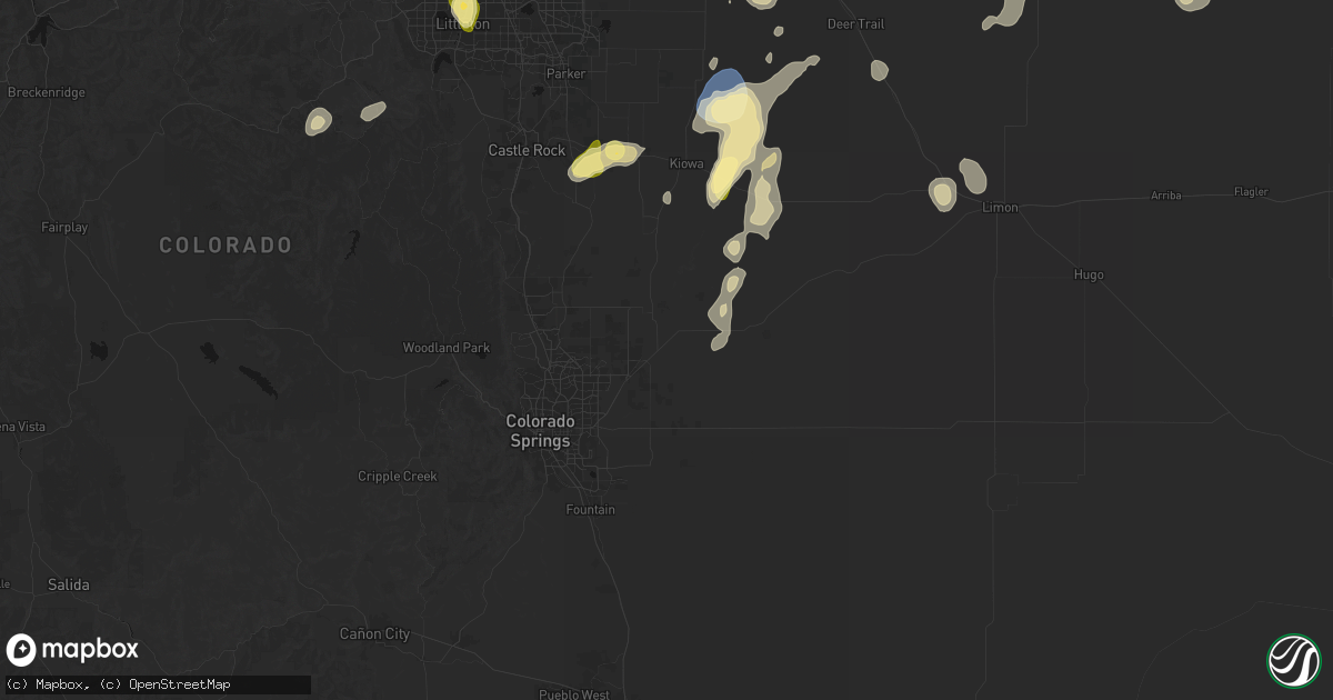 Hail map in Peyton, CO on August 14, 2026