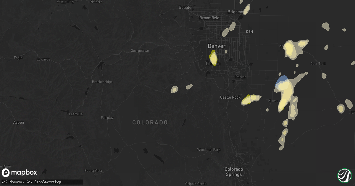 Hail map in Pine, CO on August 14, 2026