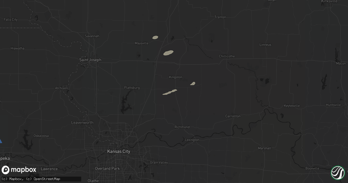 Hail map in Polo, MO on August 14, 2026