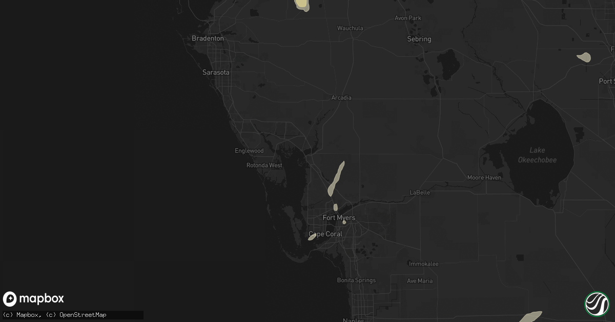 Hail map in Punta Gorda, FL on August 14, 2026