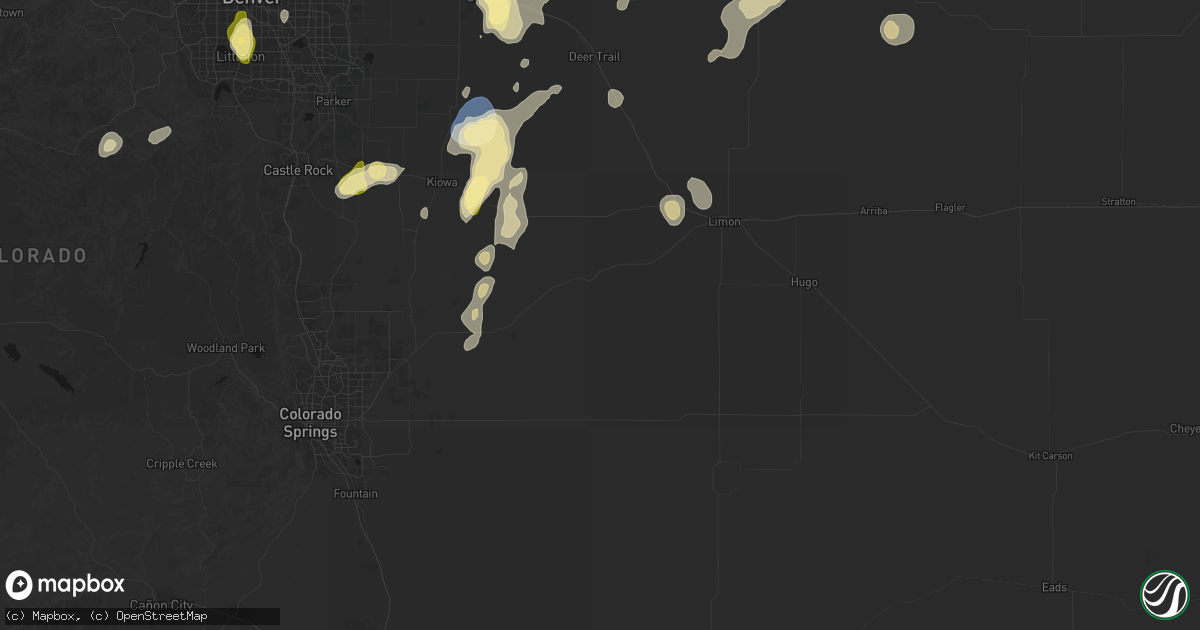 Hail map in Ramah, CO on August 14, 2026