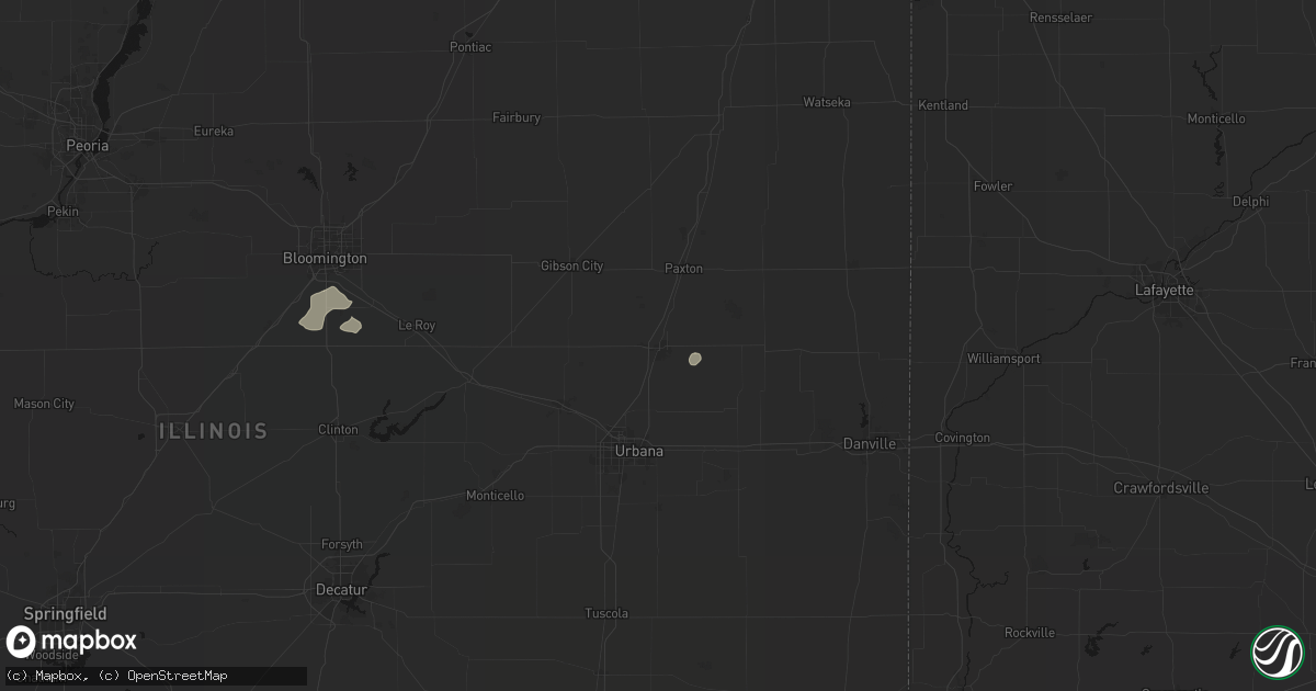 Hail map in Rantoul, IL on August 14, 2026
