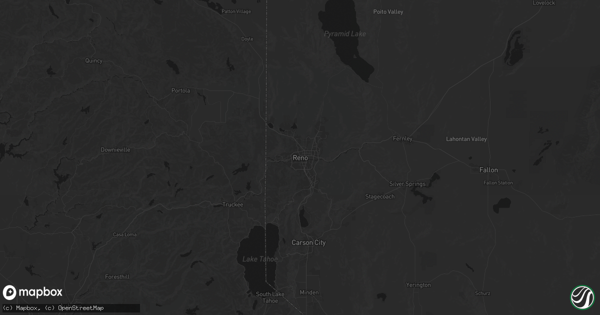 Hail map in Reno, NV on August 14, 2026