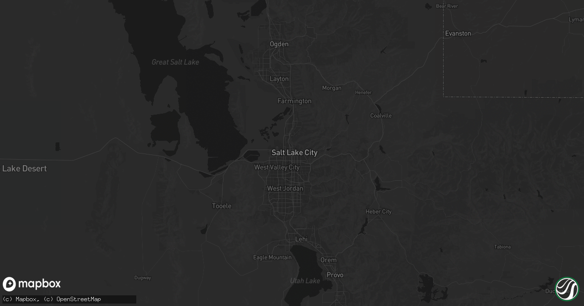 Hail map in Salt Lake City, UT on August 14, 2026
