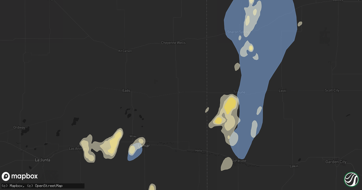 Hail map in Sheridan Lake, CO on August 14, 2026