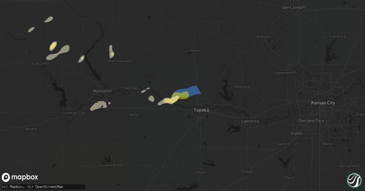 Hail map in Silver Lake, KS on August 14, 2026