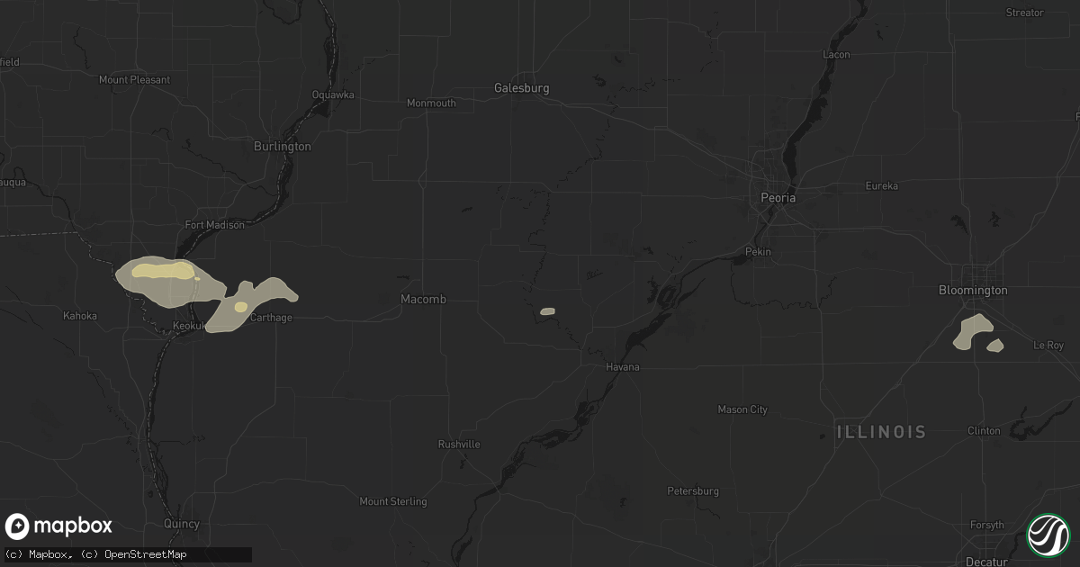 Hail map in Smithfield, IL on August 14, 2026