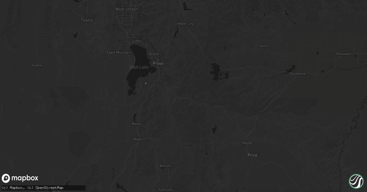 Hail map in Spanish Fork, UT on August 14, 2026