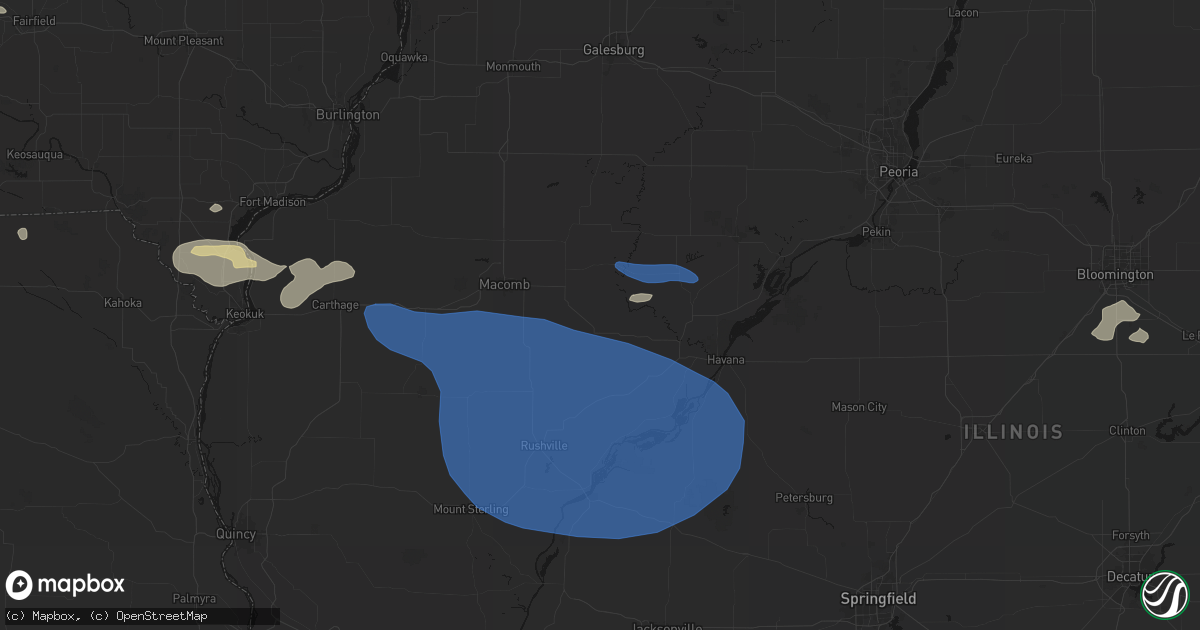 Hail map in Table Grove, IL on August 14, 2026