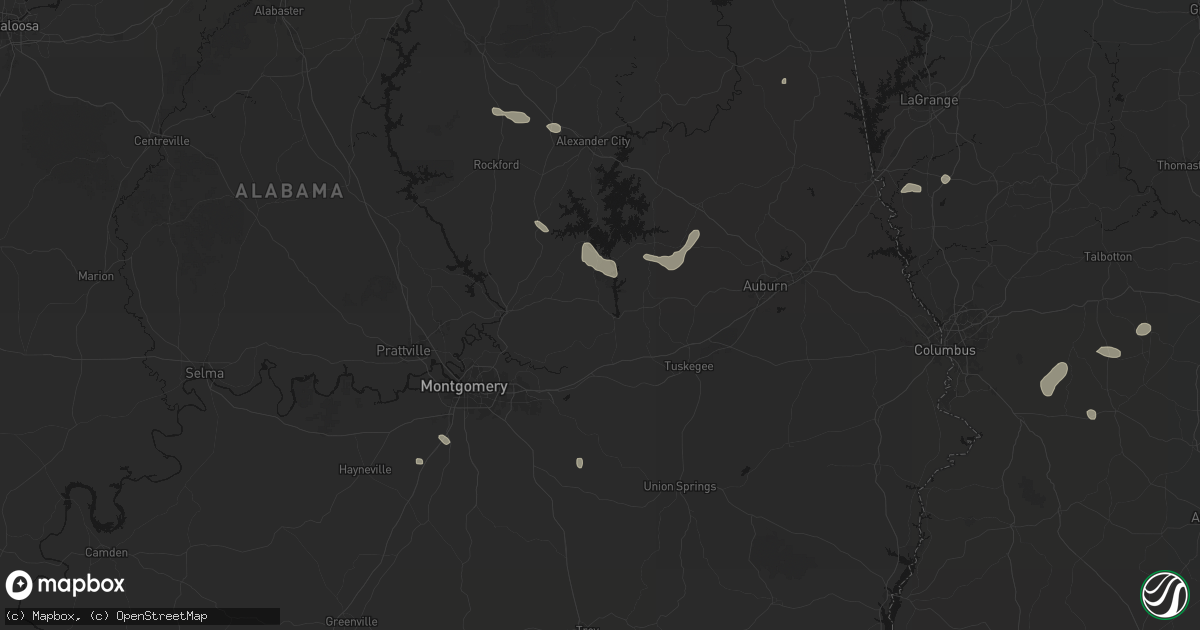 Hail map in Tallassee, AL on August 14, 2026