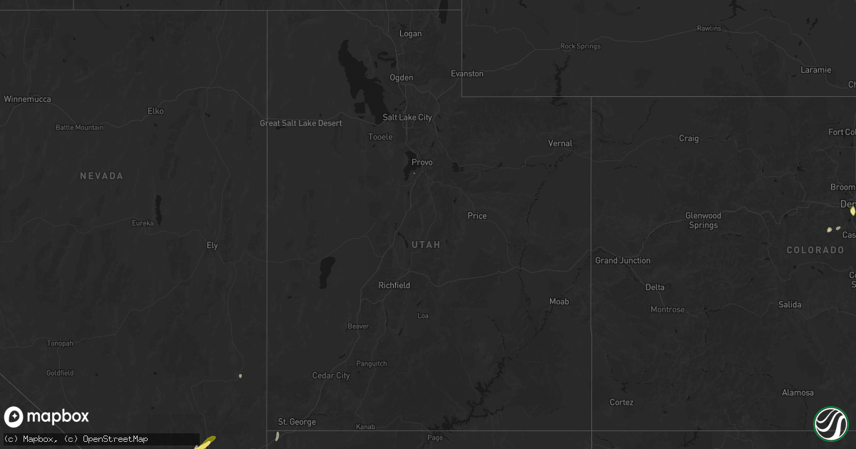 Hail map in Utah on August 14, 2026