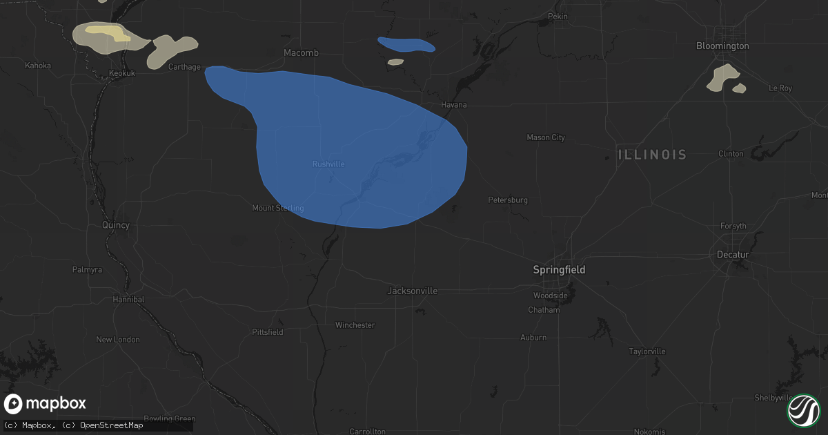 Hail map in Virginia, IL on August 14, 2026