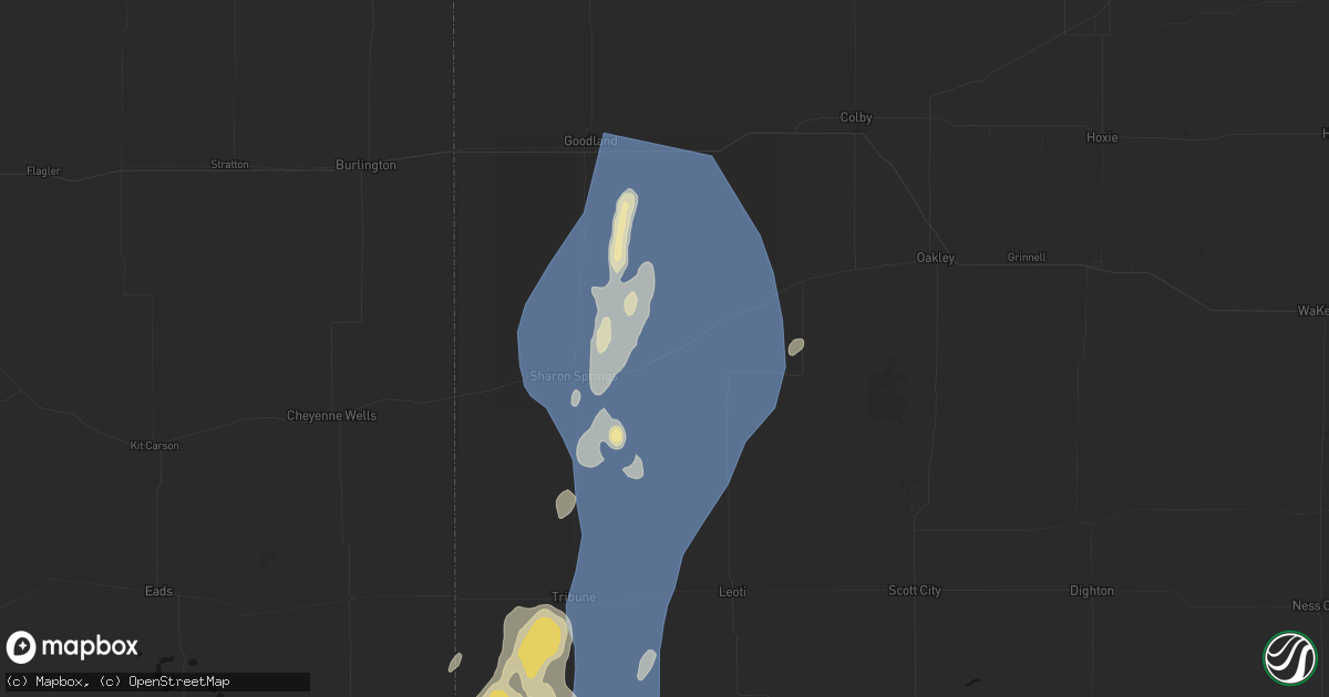 Hail map in Wallace, KS on August 14, 2026