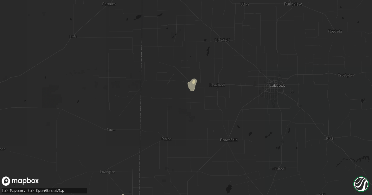 Hail map in Whiteface, TX on August 14, 2026