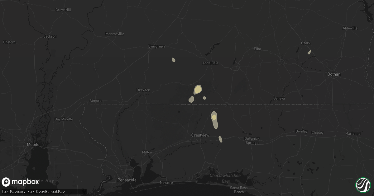 Hail map in Wing, AL on August 14, 2026
