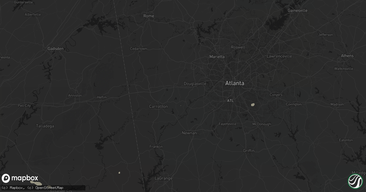 Hail map in Winston, GA on August 14, 2026