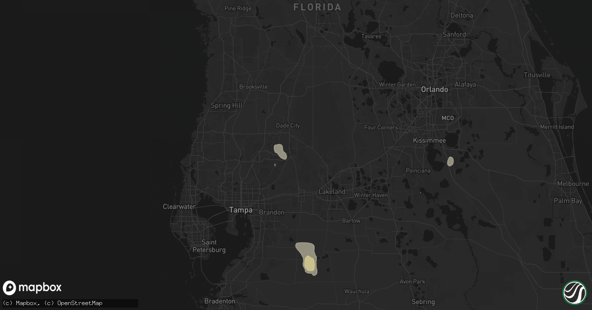 Hail map in Zephyrhills, FL on August 14, 2026
