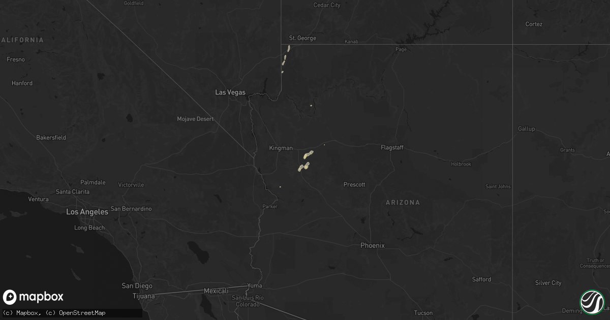 Hail map on August 14, 2026