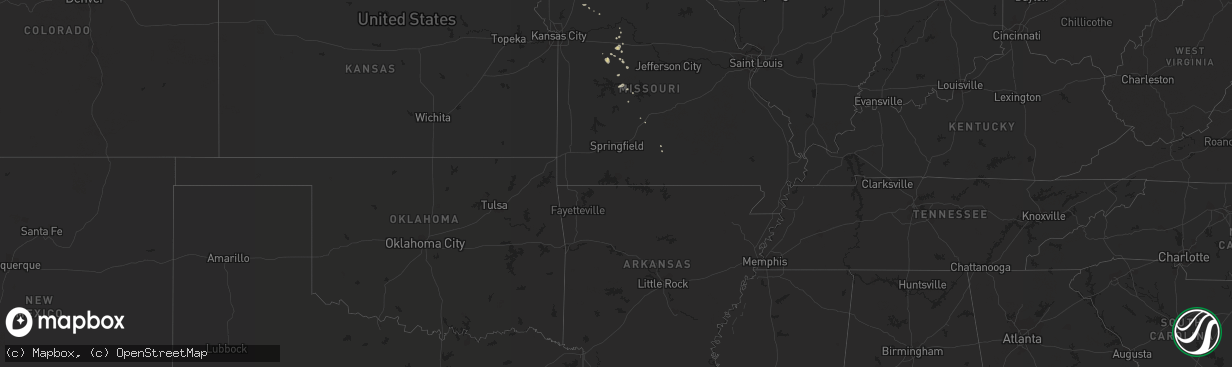 Hail map on August 15, 2011