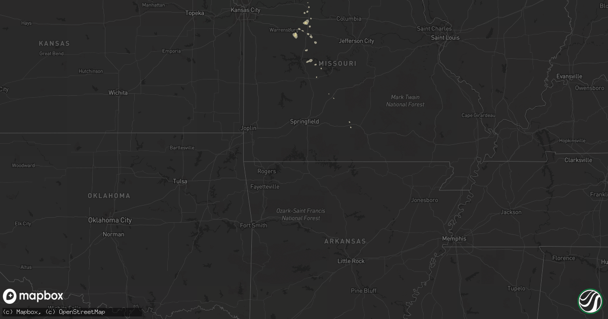 Hail map on August 15, 2011