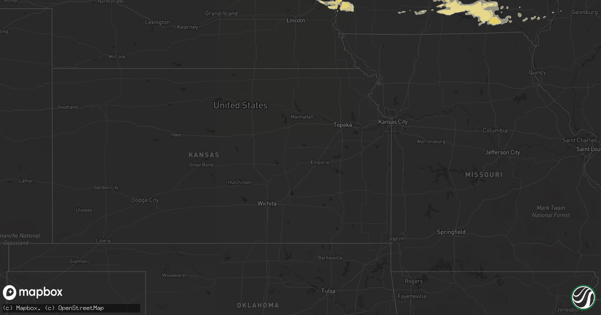 Hail map in California on August 15, 2012