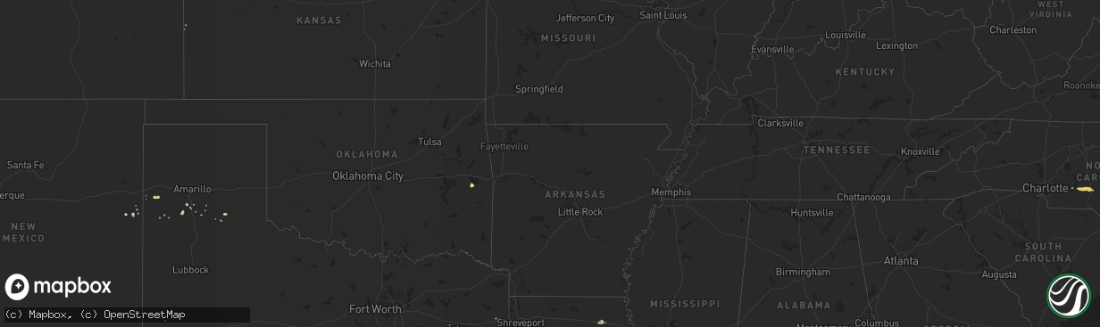 Hail map on August 15, 2012