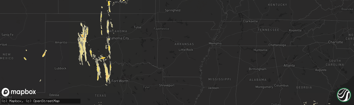 Hail map in Kansas on August 15, 2013