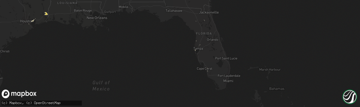 Hail map in Florida on August 15, 2015