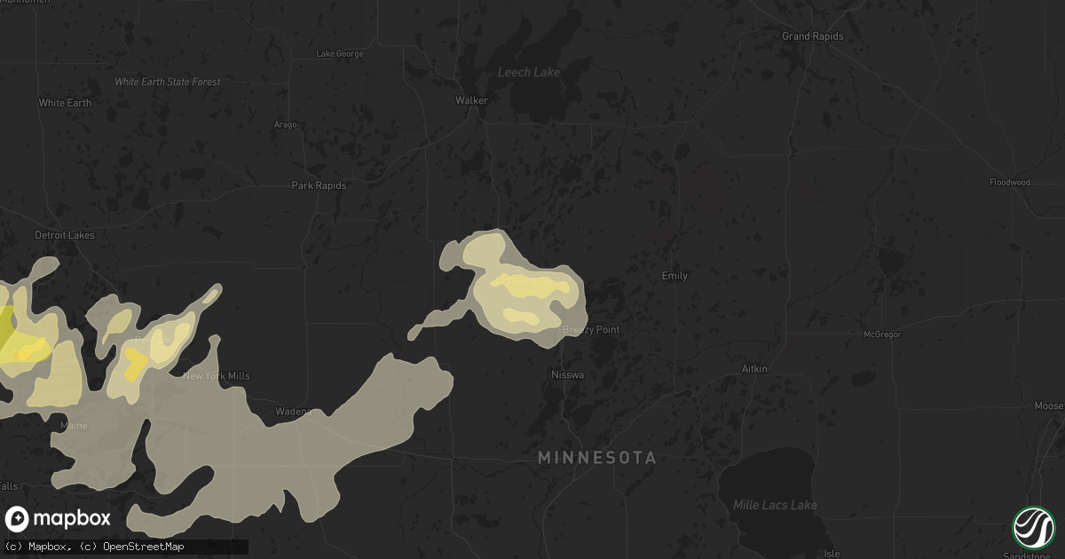 Hail map in Pine River, MN on August 15, 2015