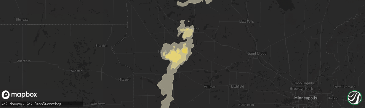 Hail map in Starbuck, MN on August 15, 2015