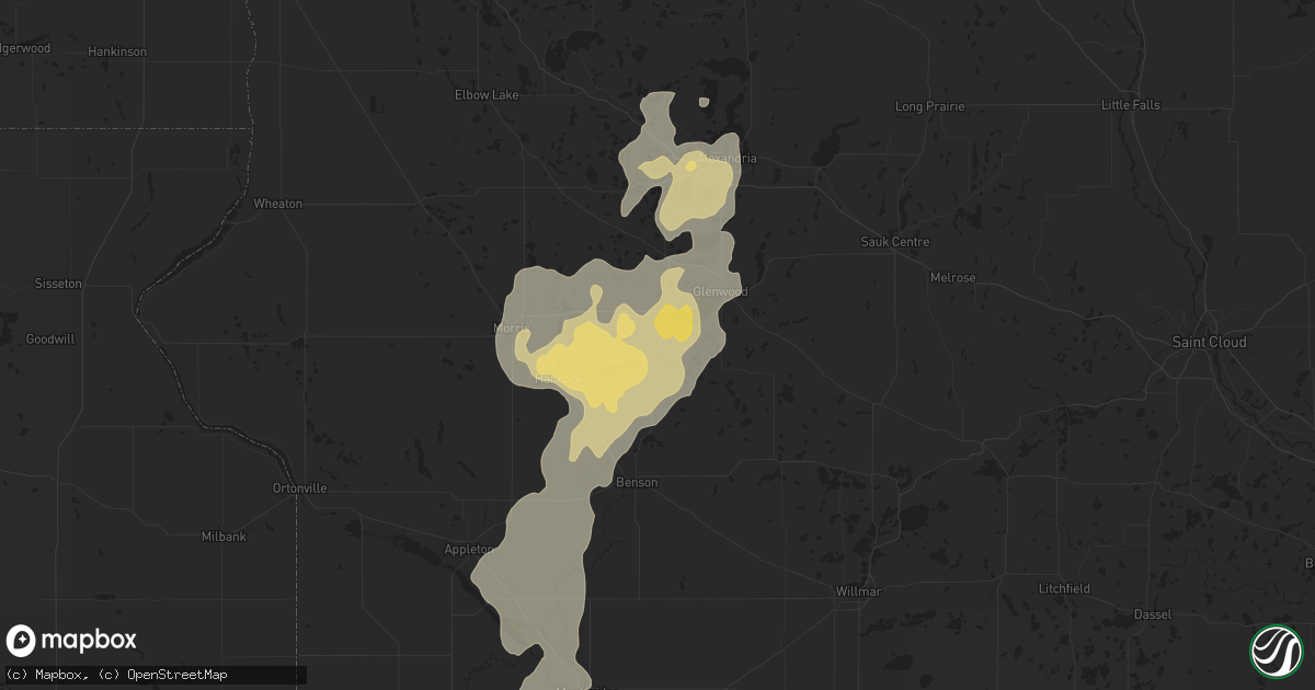 Hail map in Starbuck, MN on August 15, 2015