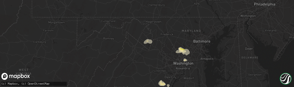 Hail map in Charles Town, WV on August 15, 2016