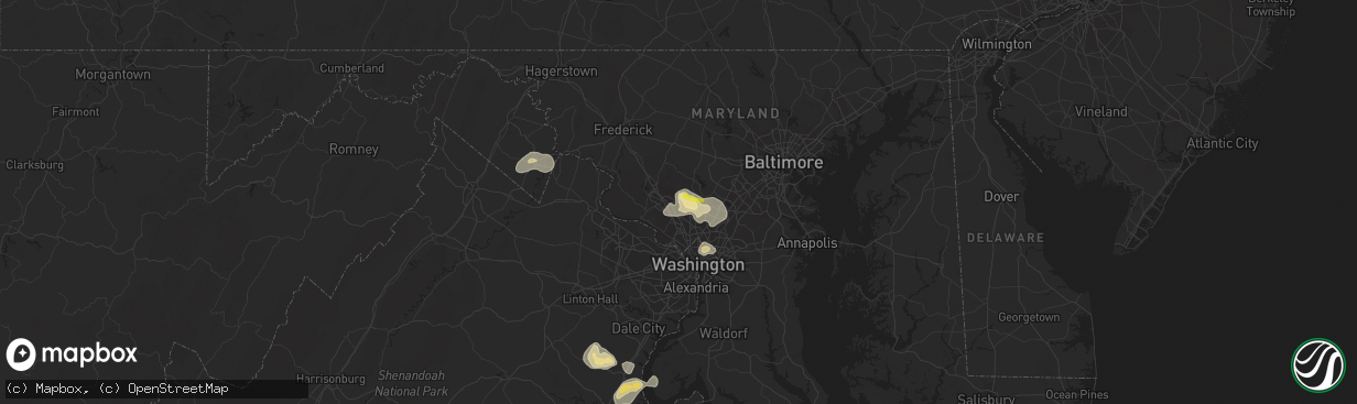 Hail map in Derwood, MD on August 15, 2016