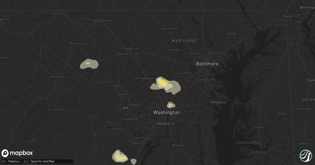 Hail map in Derwood, MD on August 15, 2016