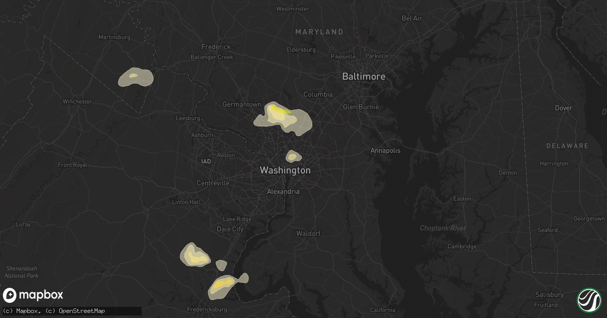 Hail map in Hyattsville, MD on August 15, 2016