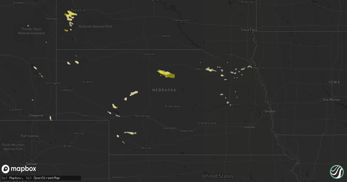 Hail map in Nebraska on August 15, 2016