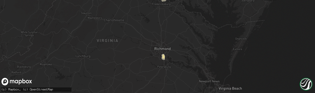 Hail map in Richmond, VA on August 15, 2016