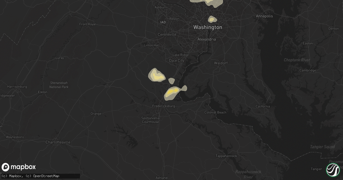 Hail map in Stafford, VA on August 15, 2016