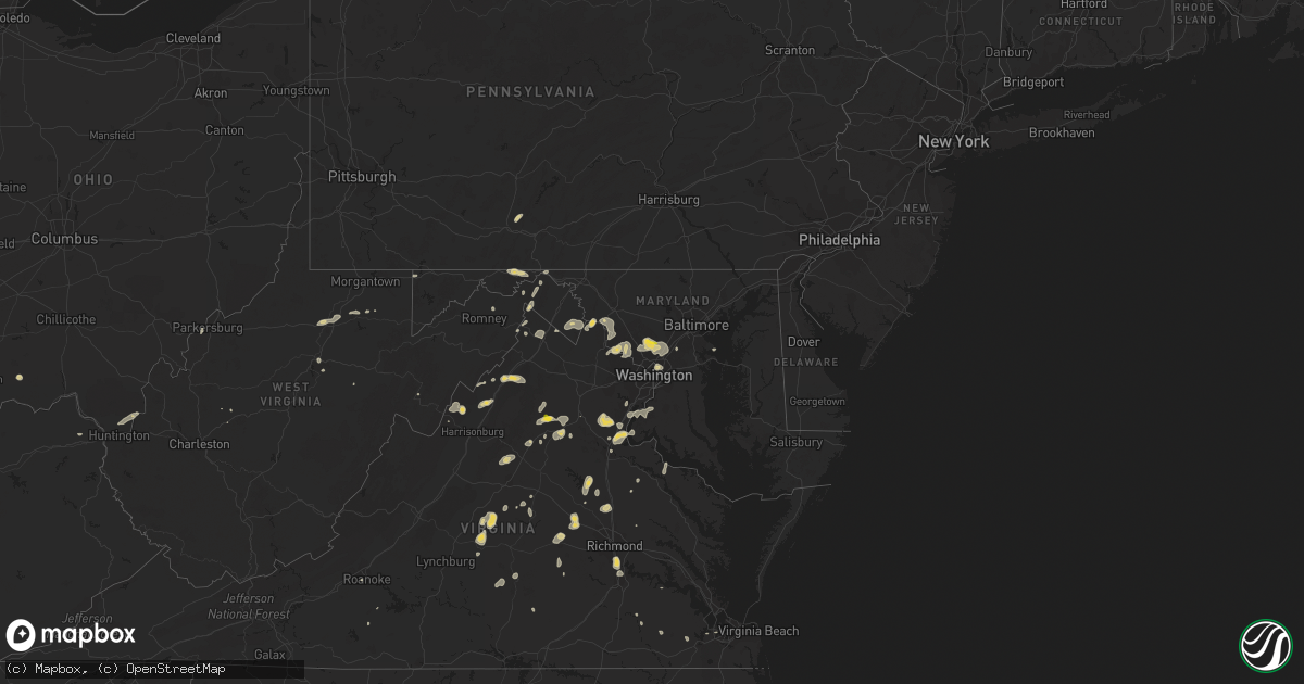 Hail map on August 15, 2016