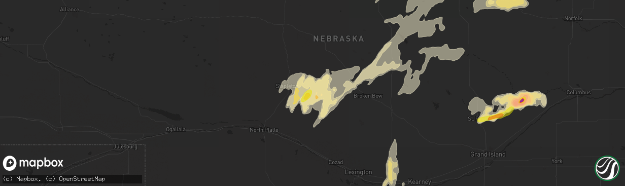 Hail map in Arnold, NE on August 15, 2017