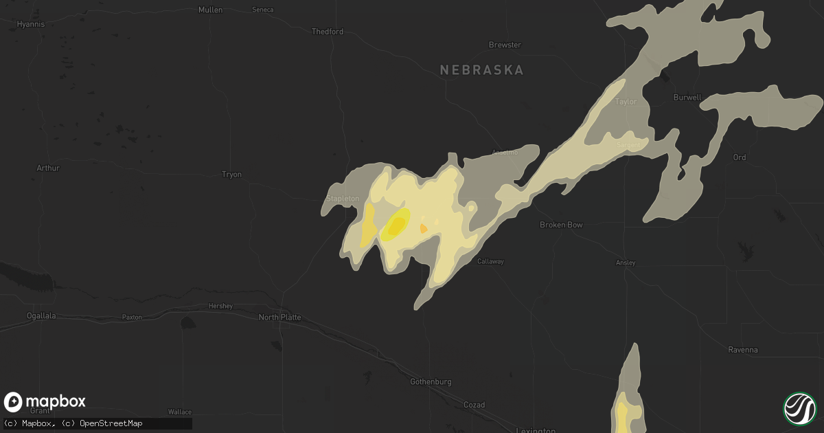 Hail map in Arnold, NE on August 15, 2017