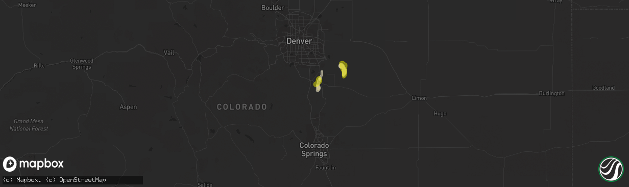 Hail map in Castle Rock, CO on August 15, 2017